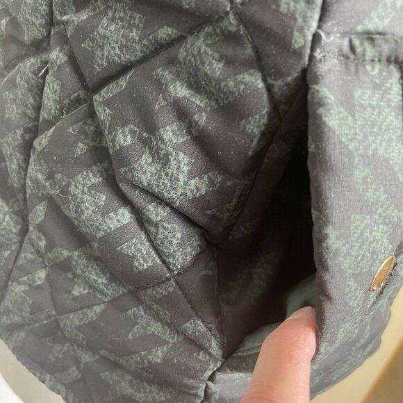 Kensie Jeans Quilted Vest Womens Medium Green Black Pockets - Picture 7 of 10